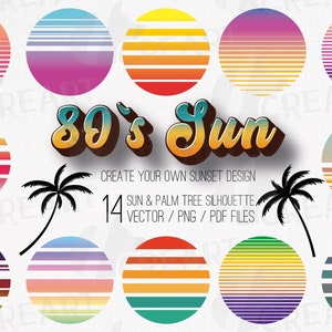 Modèles de conception de décoration tropicale rétro vintage des années 80 pour couchers de soleil en détresse. Lever et coucher du soleil, mer, sous-verre de fête sur le thème de la plage, graphique cadeau