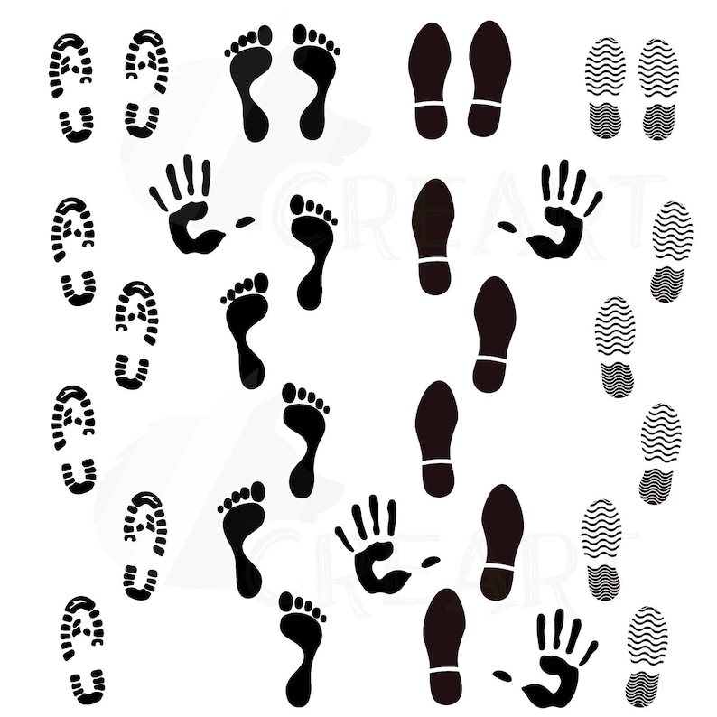 Footprint and handprint Clipart pack human footprints Etsy