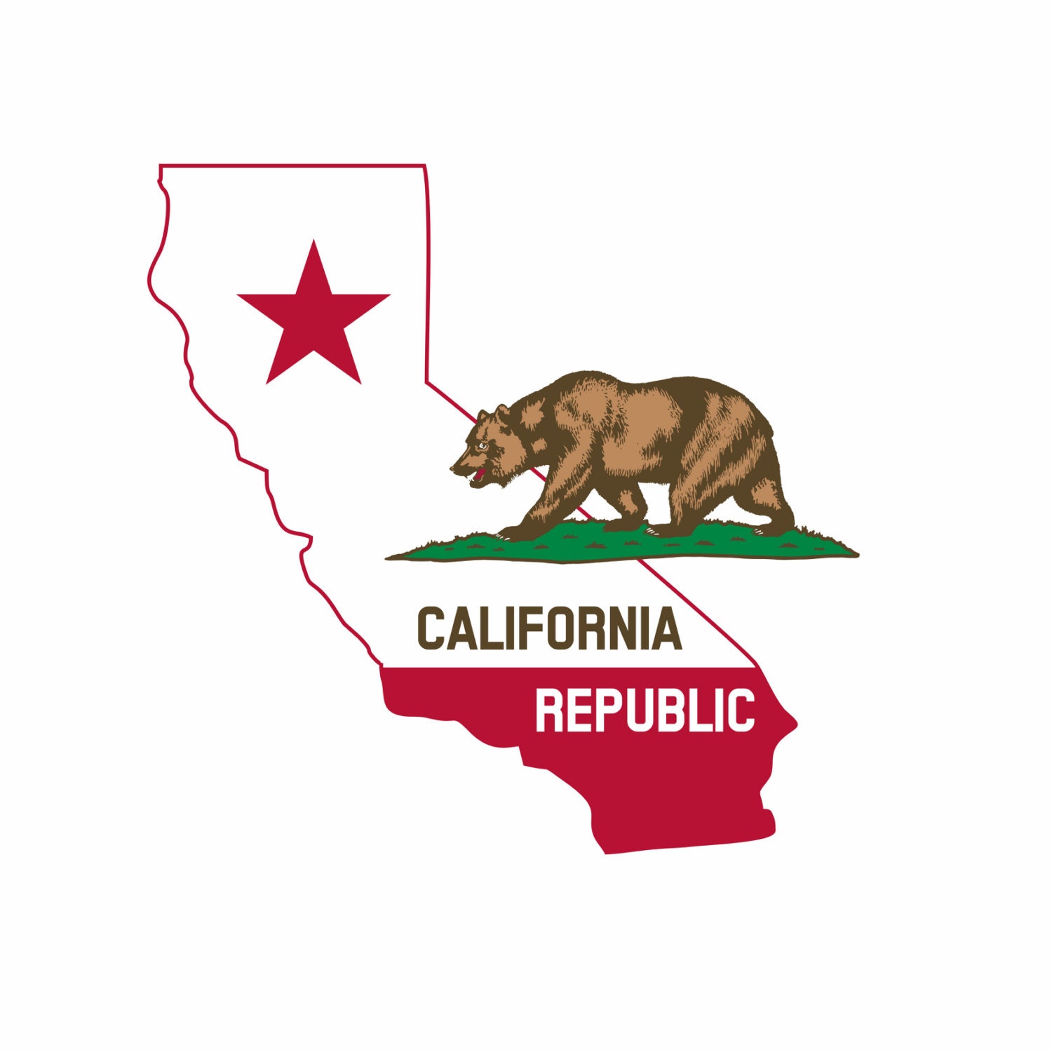 California State Map With Flag. PNG Clipart State of - Etsy
