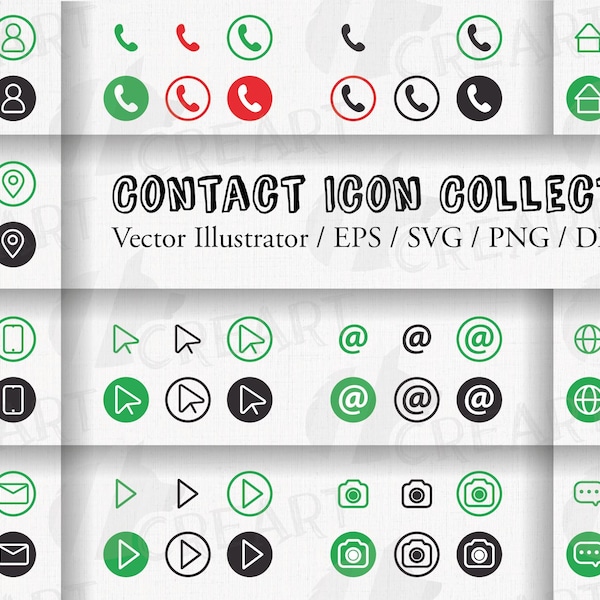 Contact Icons Svg - Etsy