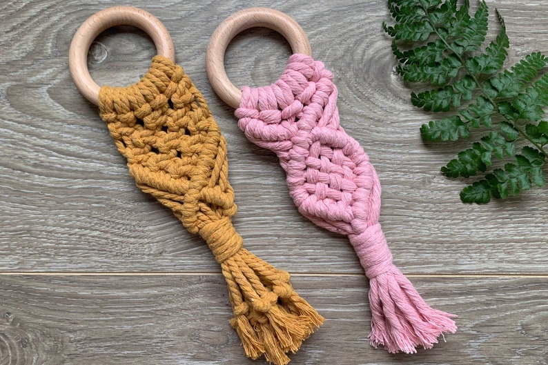 macrame teething ring