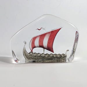 Mats Jonasson Glass Viking Ship - Etsy