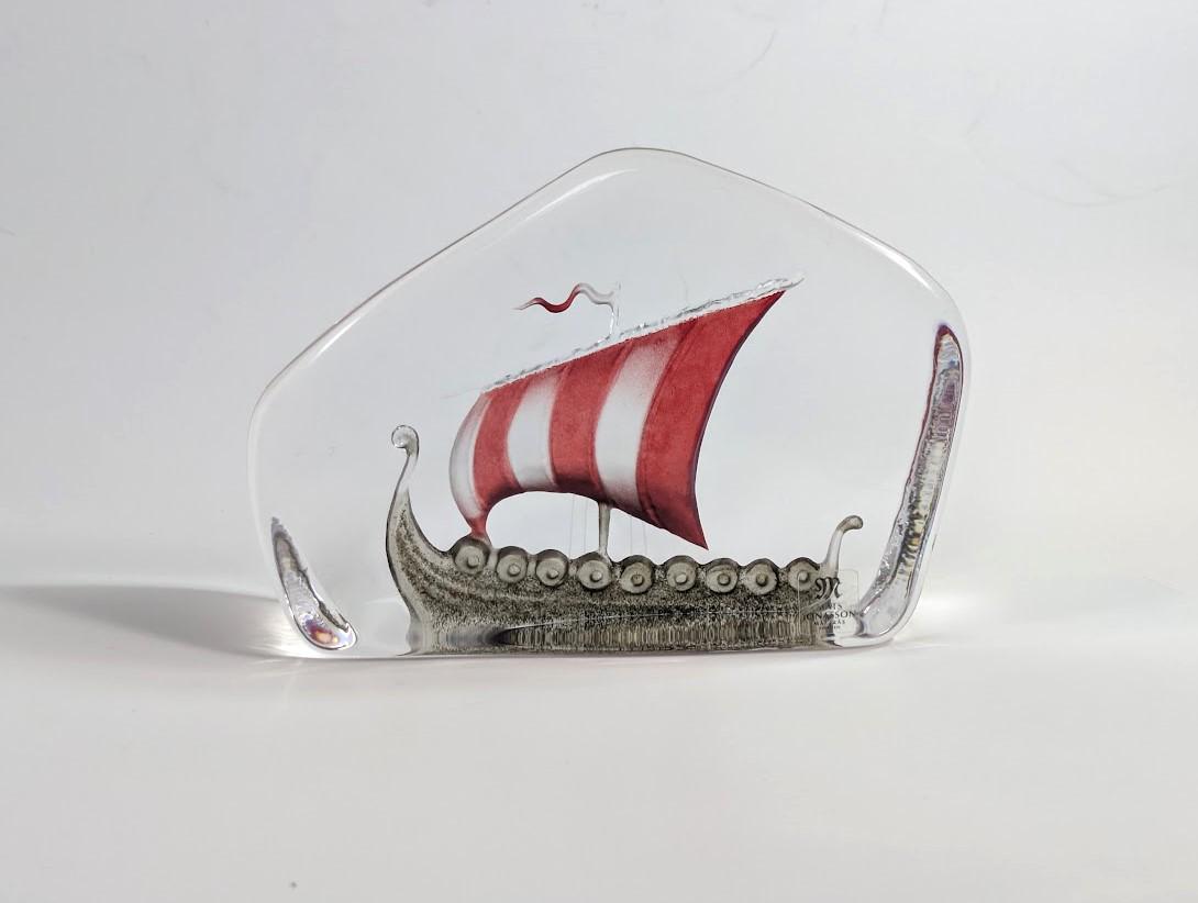 Mats Jonasson Glass Viking Ship - Etsy