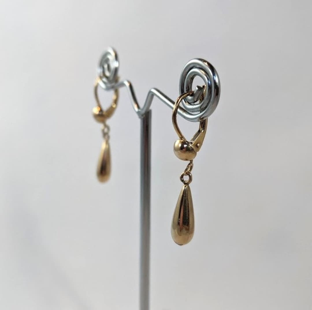 GOLD CRUSTED DROP EARRINGS main image 1