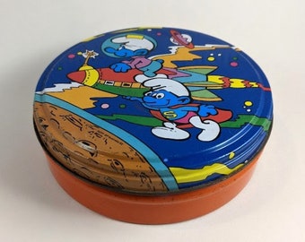 Vintage Smurf Tin - Smurfs in Space