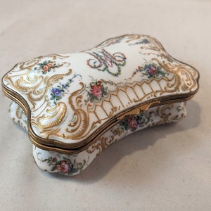 Antique Sevres Trinket Box - Marie Antoinette Monogram