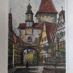 Hand coloured print by Heiner Krasser