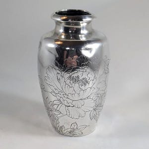 Antike japanische Meiji Silber Vase