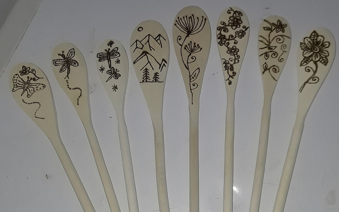 Magic Wand Spoon Engraved Wooden Spoon Fantasy Spoon 