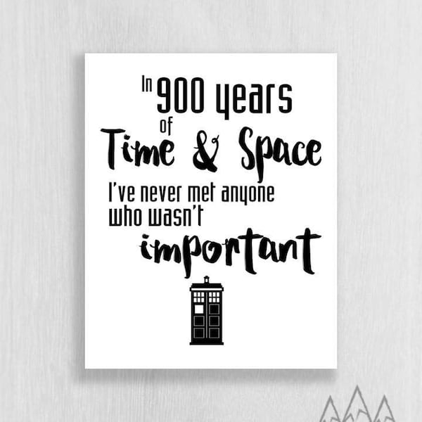 Wall Art Print - Doctor Who Quote - Instant Download - Typography art print, quote print, digital download, black and white print