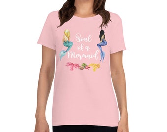 T-shirt a sirena, camicia a sirena, camicie grafiche da donna, camicie grafiche da donna, idee regalo, camicie simpatiche per sirene, maglietta a sirena