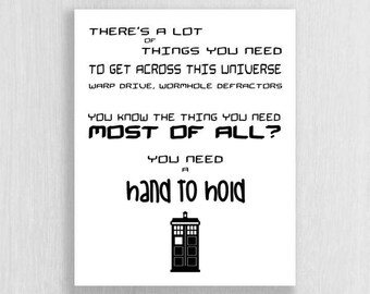 Wall Art Print - Doctor Who Quote - Instant Download - Typography art print, quote print, digital download, black and white print