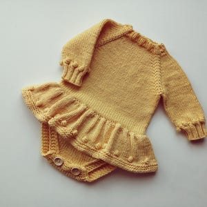 Romper knitting pattern, knitted skirt romper, knitted romper, baby girl romper, boho style dress, newborn babysuit, infant overall outfit