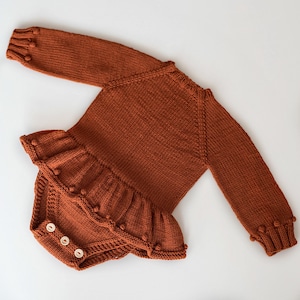 Romper knitting pattern, knitted skirt romper, knitted romper, baby girl romper, boho style dress, newborn babysuit, infant overall outfit