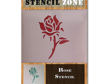 Rose Flower Plant Mylar Airbrush Painting Wall Art Wood Glass Stencil two