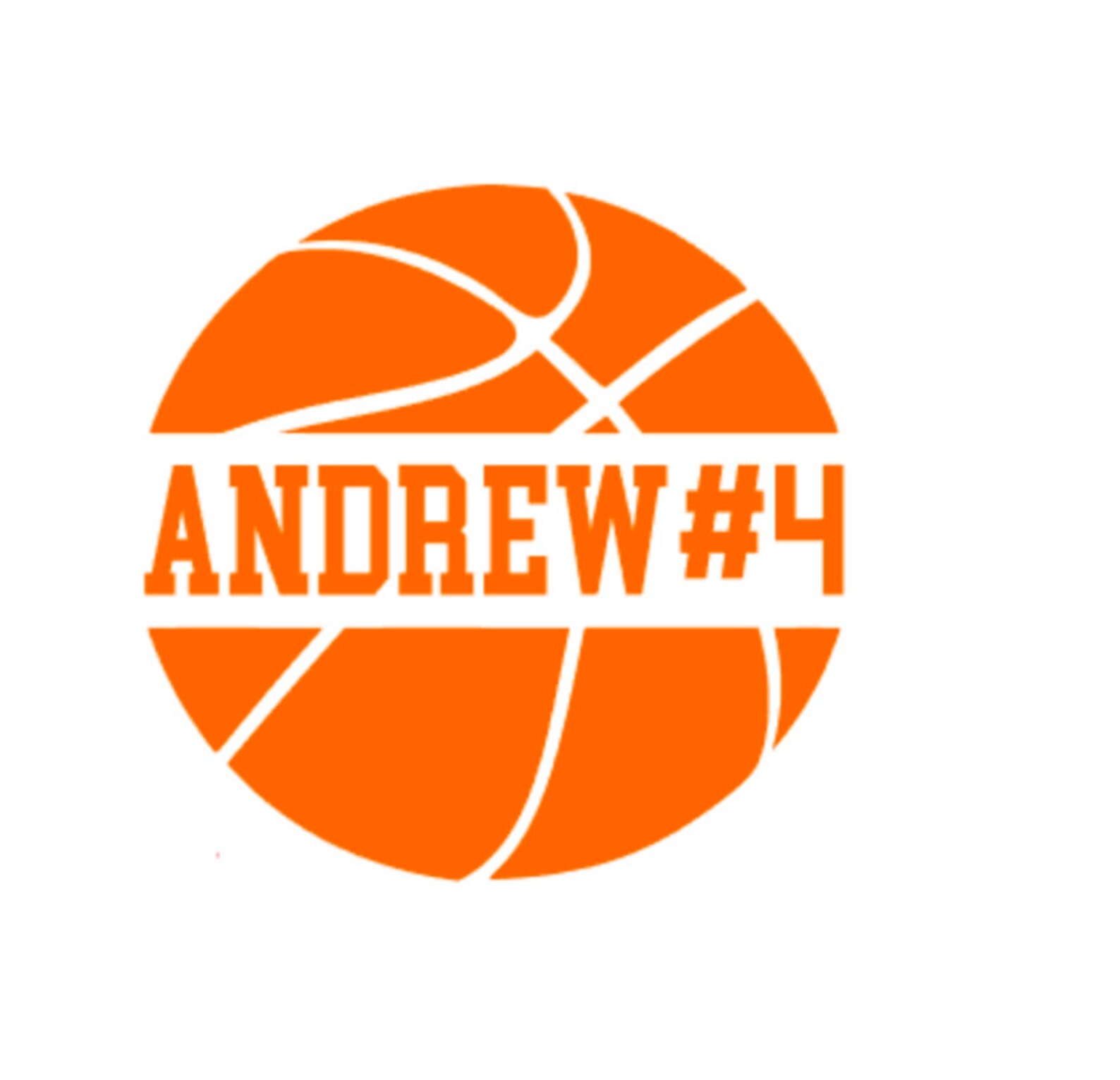 Basketball With Name and Number Vinyl Decal Personalized Etsy
