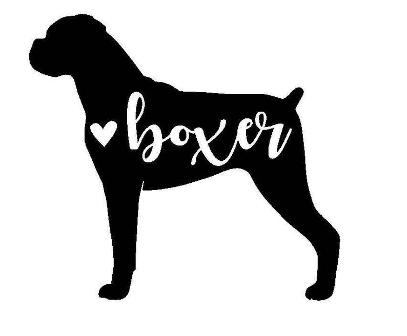 Boxer Dog Vinyl Decal Dog Decal Pet Personalized Decal Etsy