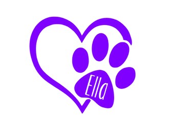 PAW PRINT PERSONALIZED Dog Cat Pet Vinyl Decal Car Window Bumper Sticker PAW PRINT PERSONALIZED Dog Cat Pet Vinyl Decal Car Window Bumper Sticker