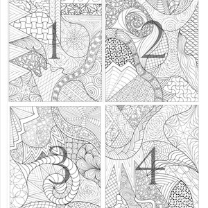 Coloring Pages Hand-drawn - set of 4