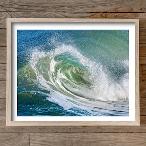 Breaking Wave in Blues and Greens 9187, Outer Banks Art, Beach Art, Outer Banks photography, OBX scenery, authentic Outer Banks art