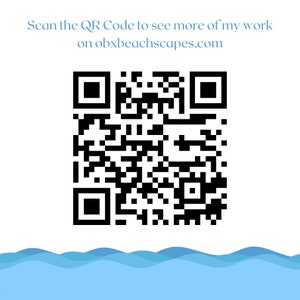 This image shows a QR code that can be scanned with a smartphone. This code links to my website obxbeachscapes.com, a collection of Outer Banks photography.