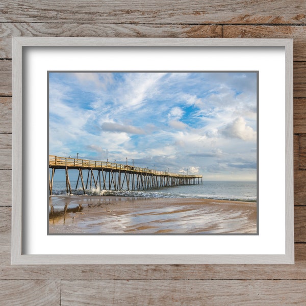 Shimmering Beach at Avalon Pier 1655, Authentic Outer Banks Art, OBX Photography, Outer Banks Landscape, Coastal Art