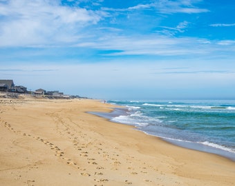 Footprints on the Beach 7151, Authentic Outer Banks Art, OBX Photography, Outer Banks Landscape, Coastal Art