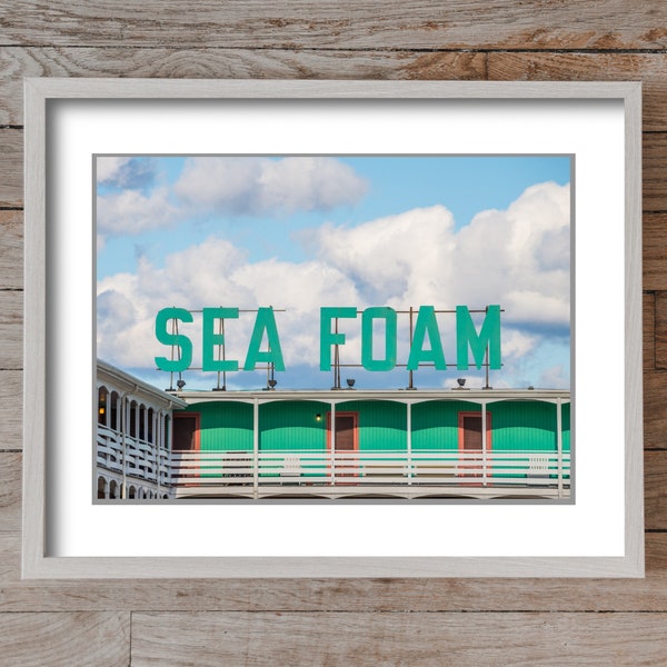 The iconic Sea Foam Motel letters,  Nags Head, NC, Outer Banks Art, Outer Banks Photography, OBX Scenery, Authentic Outer Banks Art