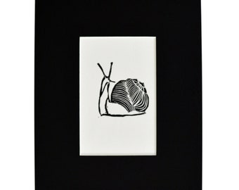 Snail Linoleum Block Print
