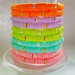 Heishi Disc Stacking Bracelets | Adult Heishi Beaded Bracelet | Clay Bracelets | Custom Beaded Stacking Bracelets | Womans Bracelets
