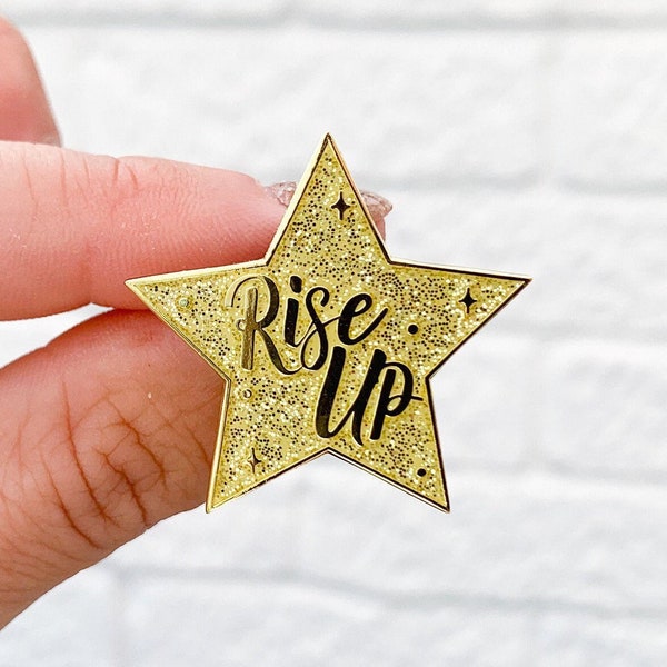 Hamilton RISE UP enamel lapel pin Musical badge brooch golden star