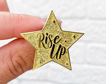 Hamilton RISE UP emaille reversspeld Muzikale badge broche gouden ster