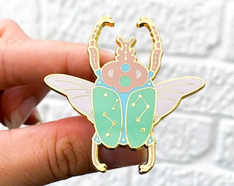 The Goliath - Celestial Pastel Beetle insect Enamel lapel pin badge brooch