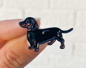 SECONDS - Dachshund soft enamel lapel pin badge brooch sausage dog Black and Tan Chocolate