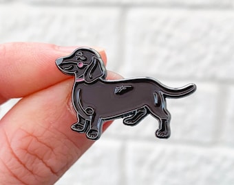 Chocolate Dachshund soft enamel lapel pin badge brooch sausage dog Tan Red