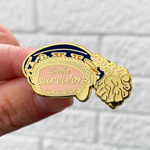 Catherine Parr &#39;I&#39;m the survivor&#39; enamel lapel pin badge brooch SIX Tudor Wives Musical