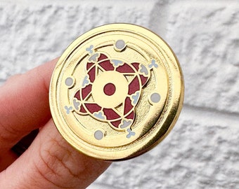 Saxon Disc brooch with red enamelling hard enamel lapel pin badge brooch