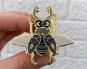 The Stag - Celestial Beetle insect Enamel lapel pin badge brooch