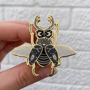 The Stag - Celestial Beetle insect Enamel lapel pin badge brooch