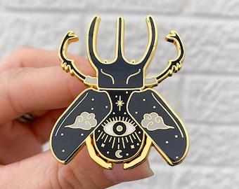 The Rhino - Celestial Beetle insect Enamel lapel pin badge brooch