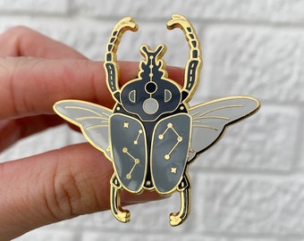 El Goliat - Broche con insignia de alfiler de solapa esmaltado con insecto escarabajo celestial