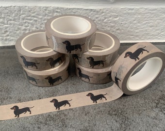 Dachshund Black and Tan Sausage dog Washi tape 15mm wide x 10m long papercraft