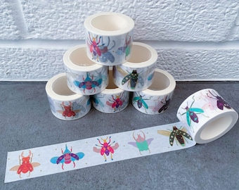 Celestial bright vibrant beetle washi tape 30mm wide x 10m long papercraft