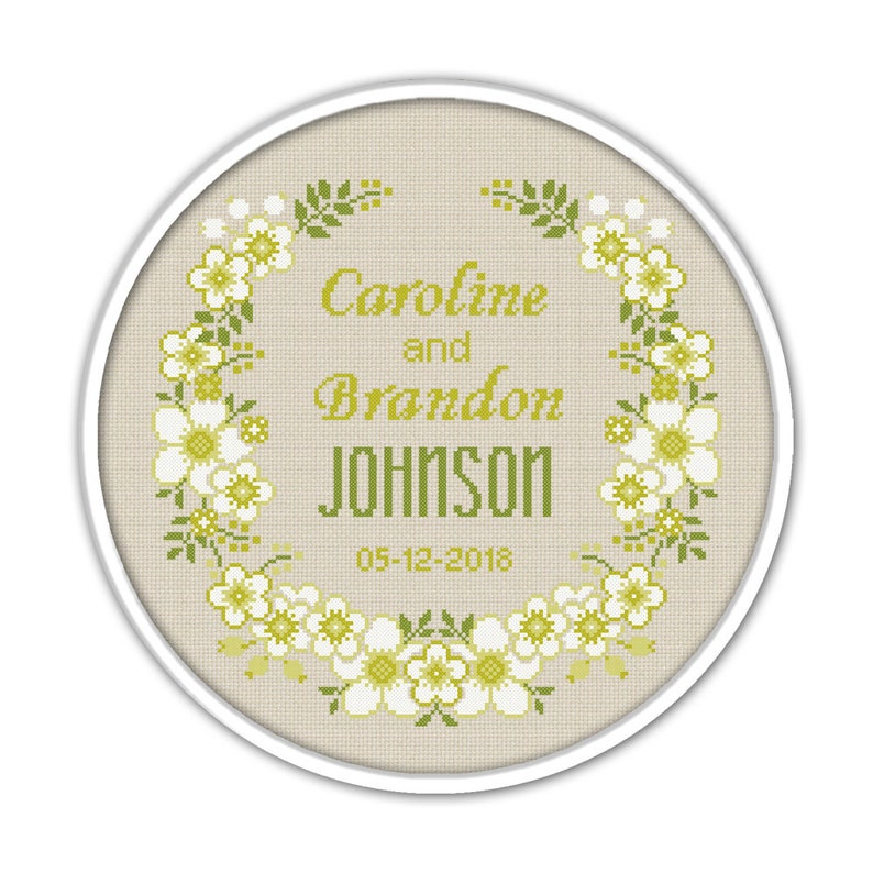 Wedding Gift Anniversary Cross Stitch P 1410 Bogo Free Floral Wreath Cross Stitch Wedding Cross Stitch Pattern Diy Customizable Plastic Canvas Sewing Needlecraft