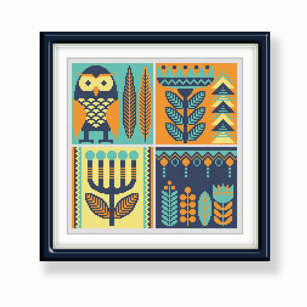 BOGO FREE. Scandinavian folk Cross Stitch Pattern P 1428 ...