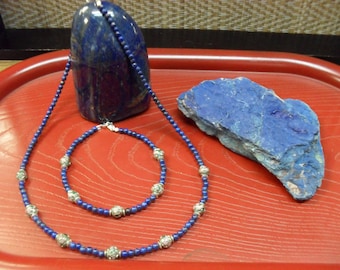 One Set Lapis Lazuli Necklace and Bracelet