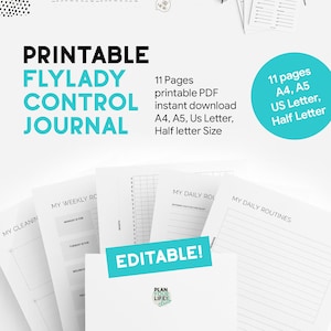 Editierbares Flylady Control Journal: Druckbarer Putzplaner (A4, A5, US Letter)