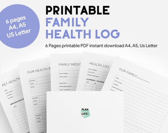 Printable family health log