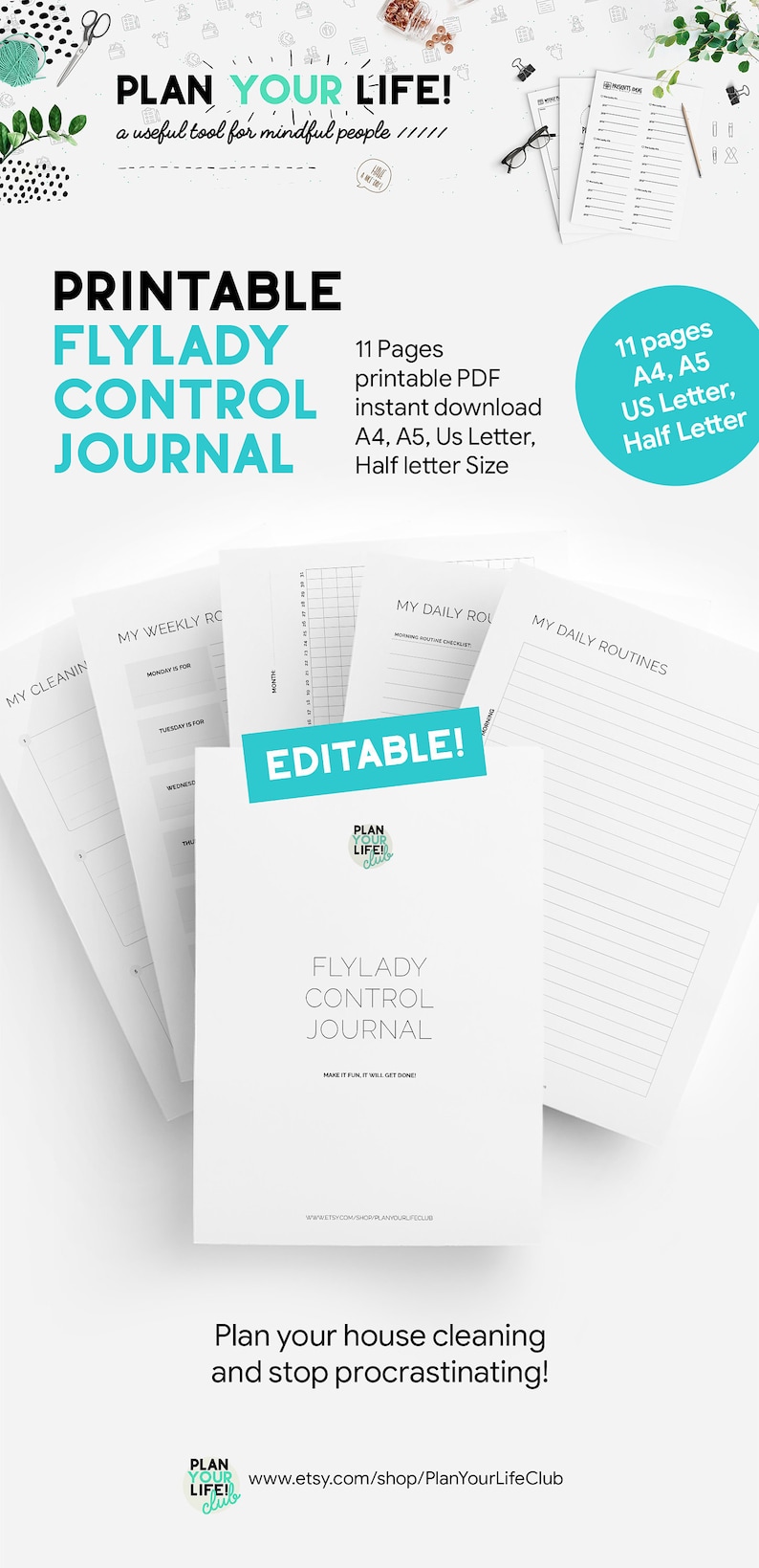 Editable flylady control journal flylady planner house Etsy