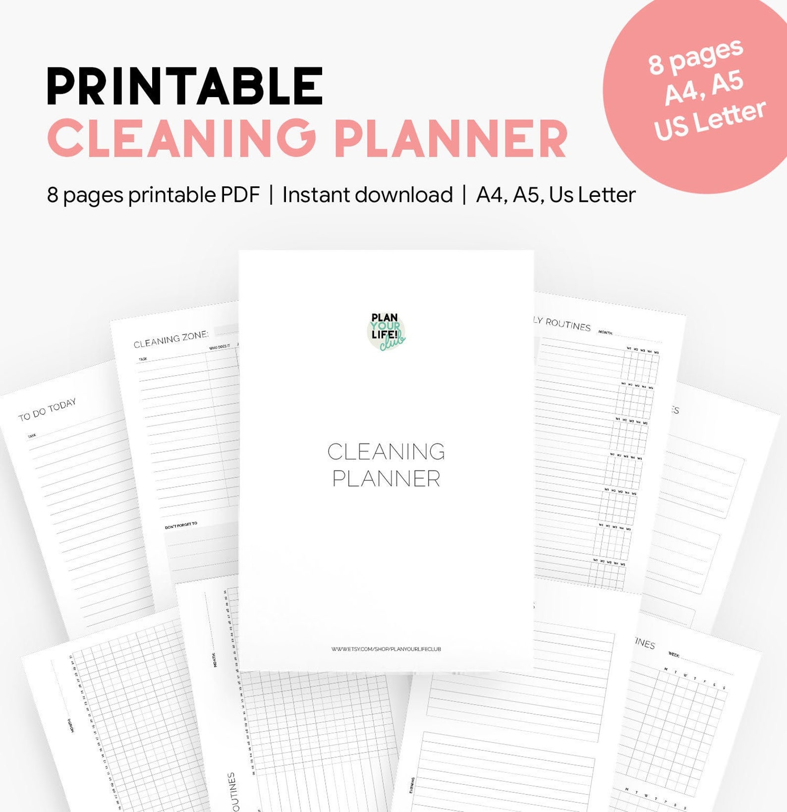 Printable Cleaning Planner - Etsy